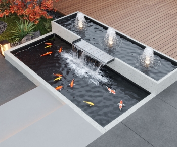 Modern Rockery Waterscape-ID:392635116