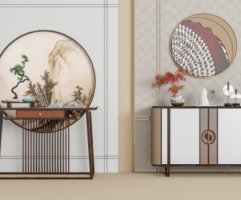 New Chinese Style Entrance Cabinet-ID:559618952