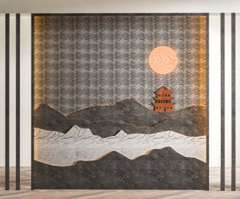 New Chinese Style TV Wall-ID:128227952