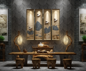 Chinese Style Tea Tables And Chairs-ID:930002935