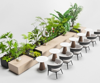 现代户外植物休闲桌椅组合-ID:257566938