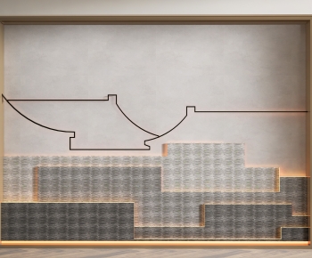 New Chinese Style TV Wall-ID:325372932