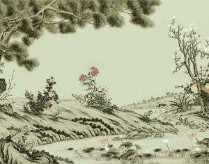新中式壁纸壁画-ID:122347128