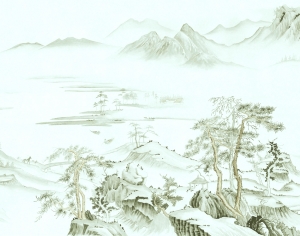 新中式壁纸壁画-ID:987859965