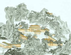 新中式壁纸壁画-ID:400509127