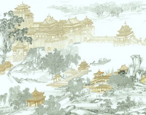 新中式壁纸壁画-ID:913784037
