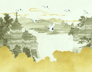 新中式壁纸壁画-ID:859635111