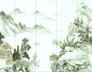中式壁纸壁画-ID:546308042