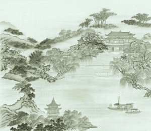 新中式壁纸壁画-ID:341097127