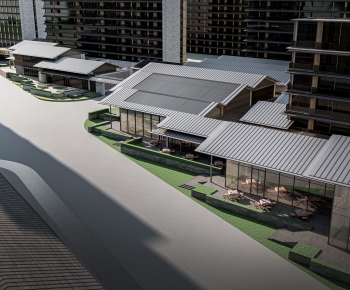现代商业街建筑外观-ID:456759935