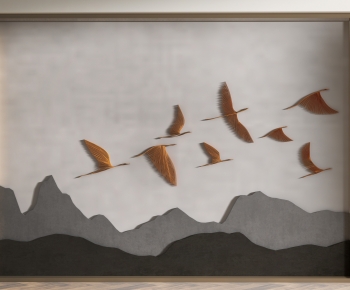 New Chinese Style TV Wall-ID:543821101