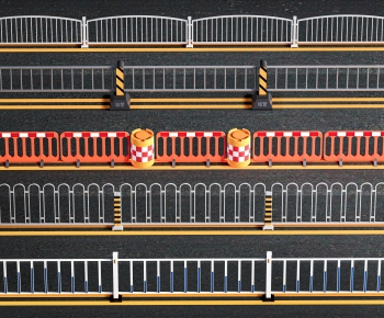 现代道路铁艺栏杆护栏组合-ID:370218991