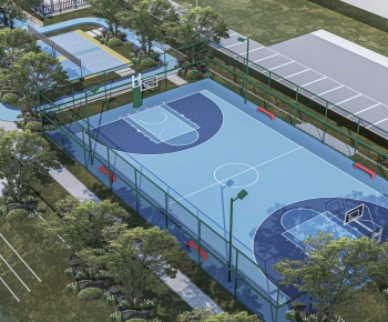 现代户外篮球场-ID:492489359