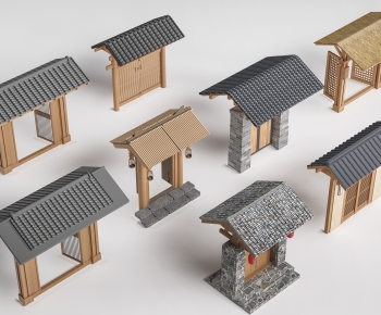 New Chinese Style Facade Element-ID:451682092