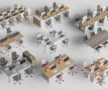 Modern Office Desk And Chair-ID:551354897