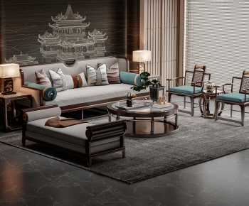 New Chinese Style Sofa Combination-ID:939838986