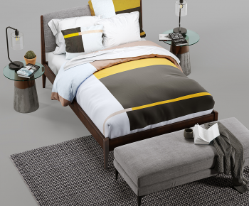 Modern Double Bed-ID:393601899