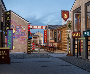 New Chinese Style Commercial Street-ID:482778079