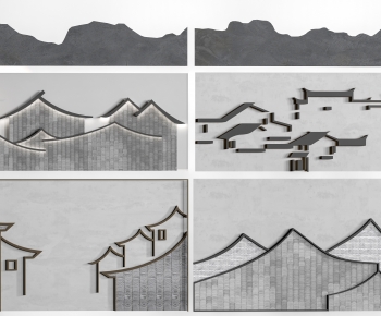 New Chinese Style TV Wall-ID:699532994