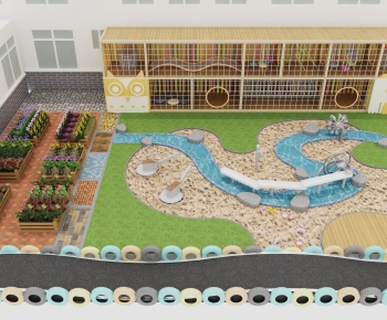 Modern Outdoor Space In Kindergarten-ID:706160188