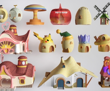 Modern Cartoon House-ID:409137967