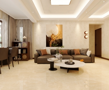 New Chinese Style A Living Room-ID:311006074