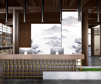 New Chinese Style Lobby Hall-ID:596185925
