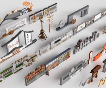 New Chinese Style Landscape Wall-ID:219309393