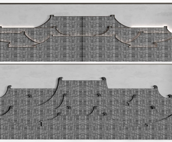 New Chinese Style TV Wall-ID:446928027