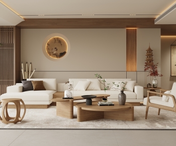 New Chinese Style A Living Room-ID:803060522