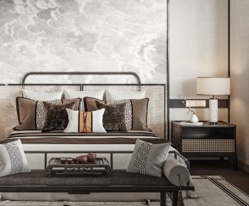 New Chinese Style Double Bed-ID:952296975