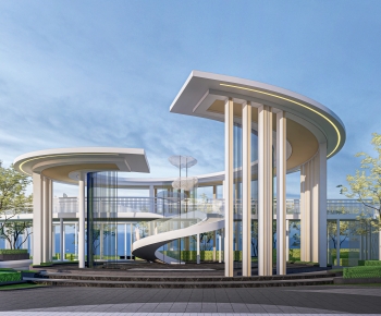 现代异形景观廊架-ID:701632029