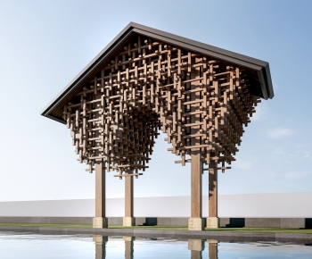 New Chinese Style Facade Element-ID:553878072
