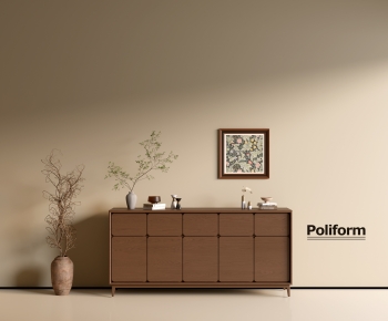Poliform现代中古风实木边柜-ID:946330072