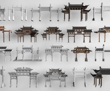 Chinese Style Decorated Archway-ID:445361133