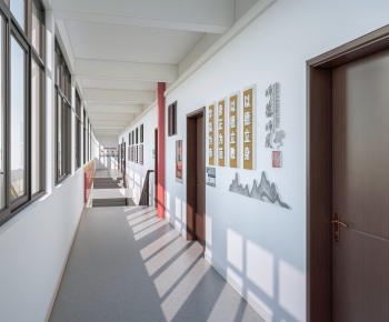 现代学校走廊-ID:453680042