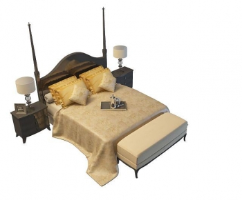 Simple European Style Double Bed-ID:898571069