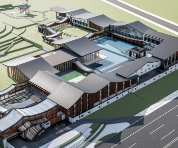 New Chinese Style Architecture Of Artistic Style-ID:124536994