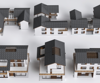 新中式乡村民房建筑组合-ID:434132105
