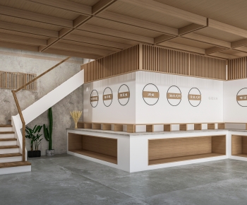 现代原木风民宿自助餐台区-ID:551234012