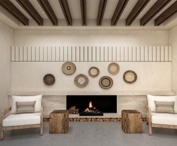 Wabi-sabi Style TV Wall-ID:751943114
