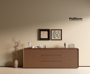 Poliform现代中古风实木边柜-ID:224359049
