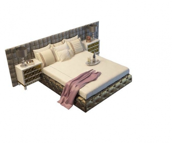 Simple European Style Double Bed-ID:989197977