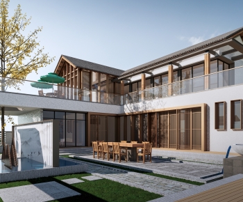 新中式民宿建筑-ID:599143039