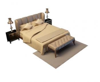 Simple European Style Double Bed-ID:641244893