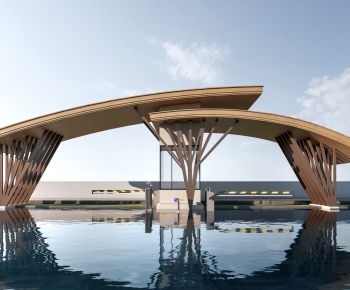 New Chinese Style Facade Element-ID:236993079