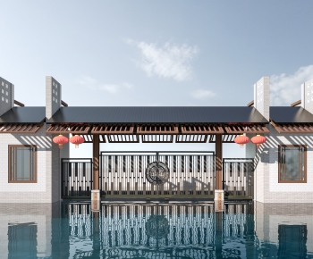 New Chinese Style Facade Element-ID:698946959