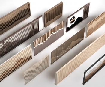 New Chinese Style TV Wall-ID:678555973