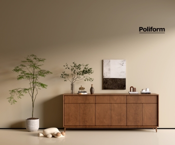 Poliform现代中古风实木边柜-ID:901314029