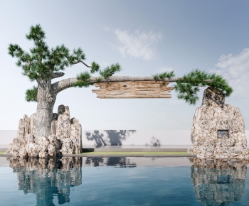 New Chinese Style Facade Element-ID:980262995